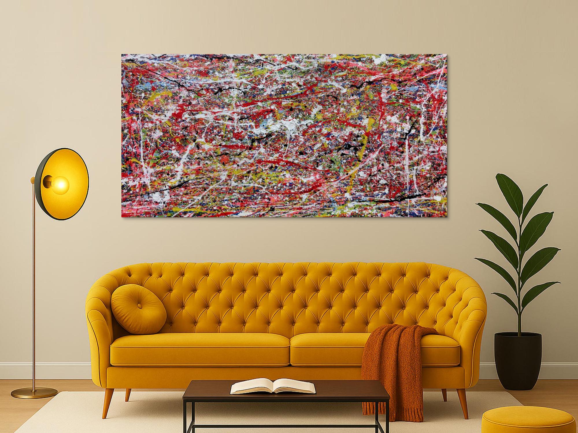 Abstraktes Wanbild Acryl modern auf Rahmen