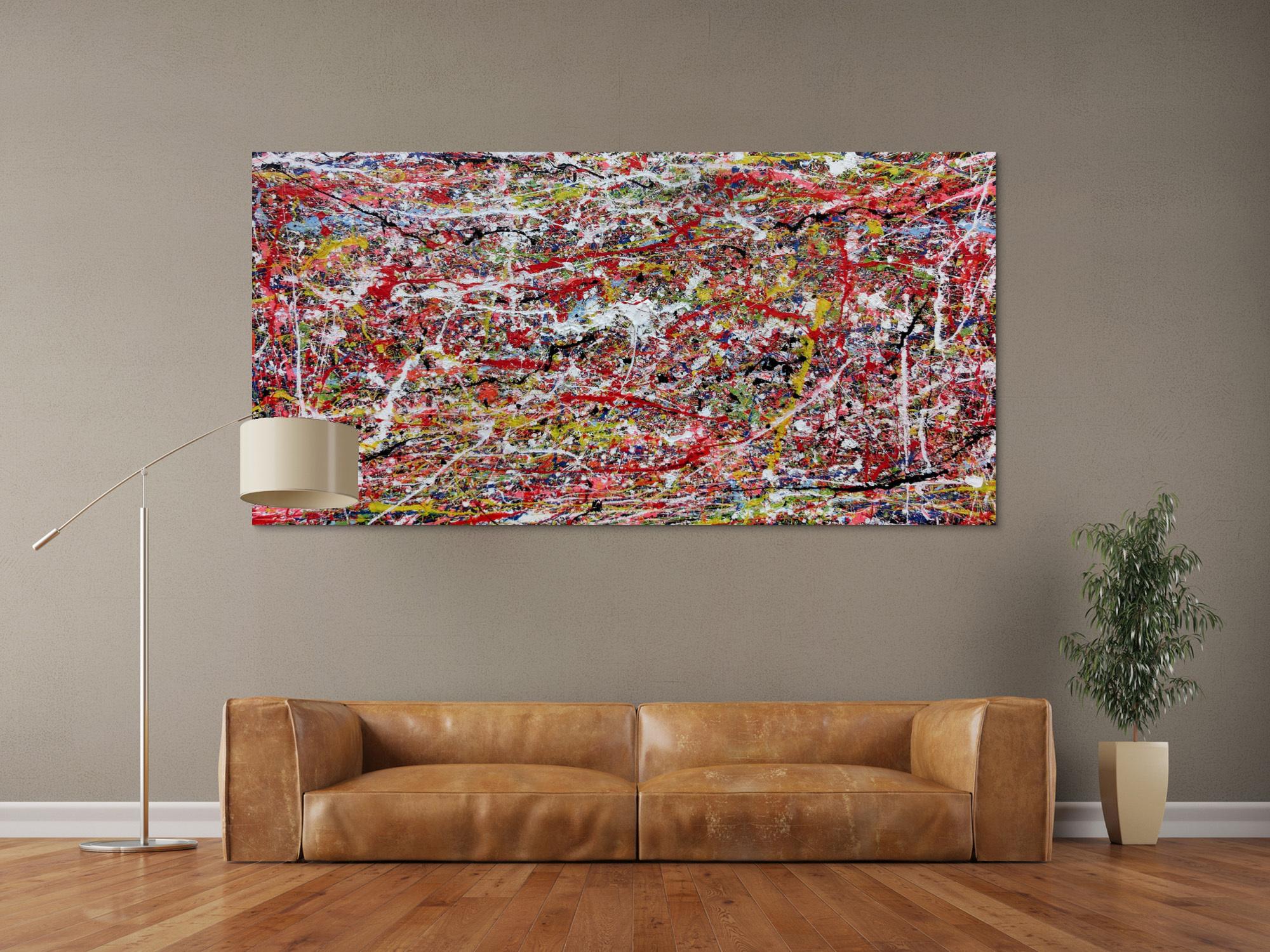 Abstraktes Wanbild Acryl modern auf Rahmen