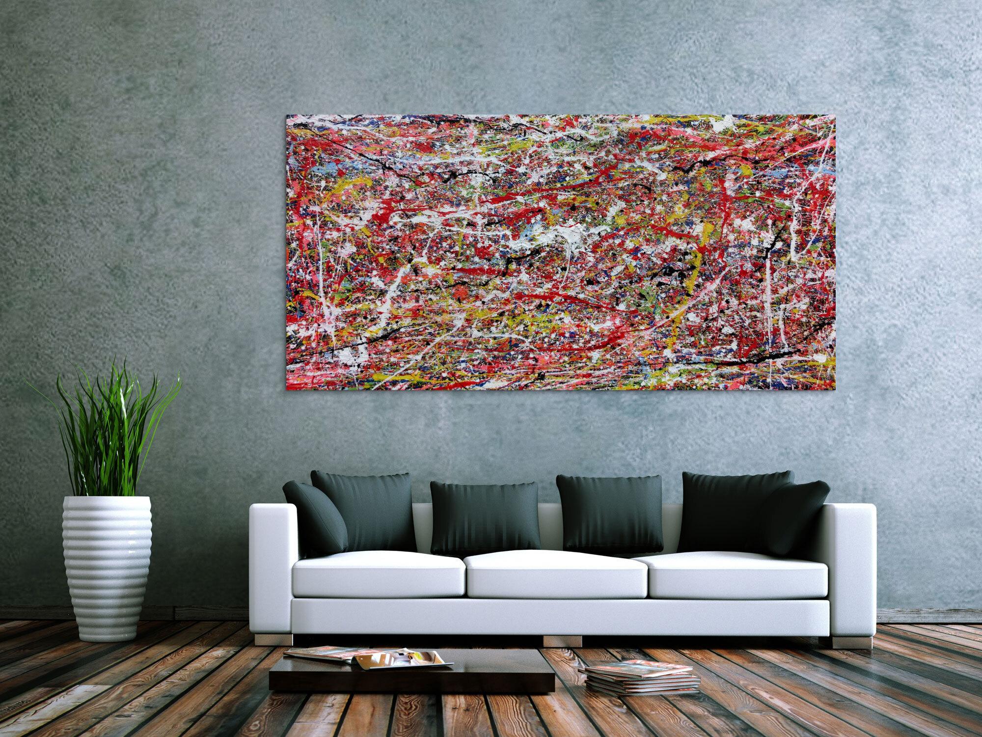 Abstraktes Wanbild Acryl modern auf Rahmen