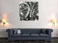 Original Gemälde abstrakt 100x100cm Action Painting Moderne Kunst handgemalt Splash Art schwarz weiss einzigartig