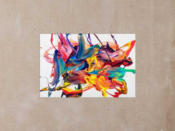 Abstraktes Original Gemälde 80x120cm Action Painting Moderne Kunst handgemalt Mischtechnik bunt weiß rot hochwertig