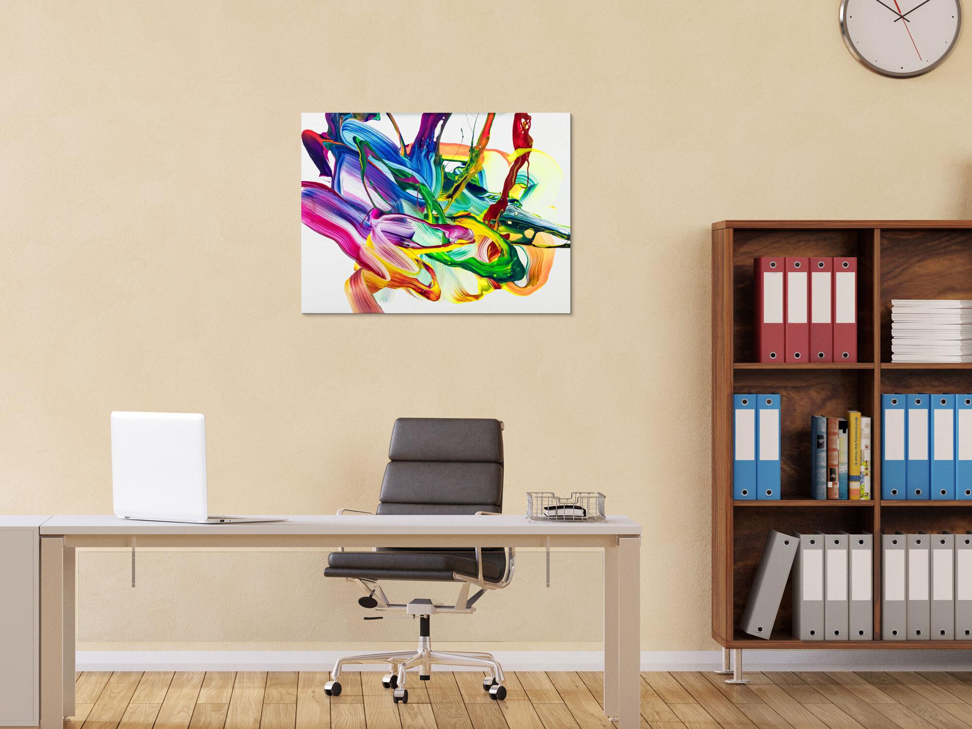 Abstraktes Original Gemälde 60x80cm Action Painting Moderne Kunst handgemalt Fluid Painting bunt weiß hellgrün hochwertig