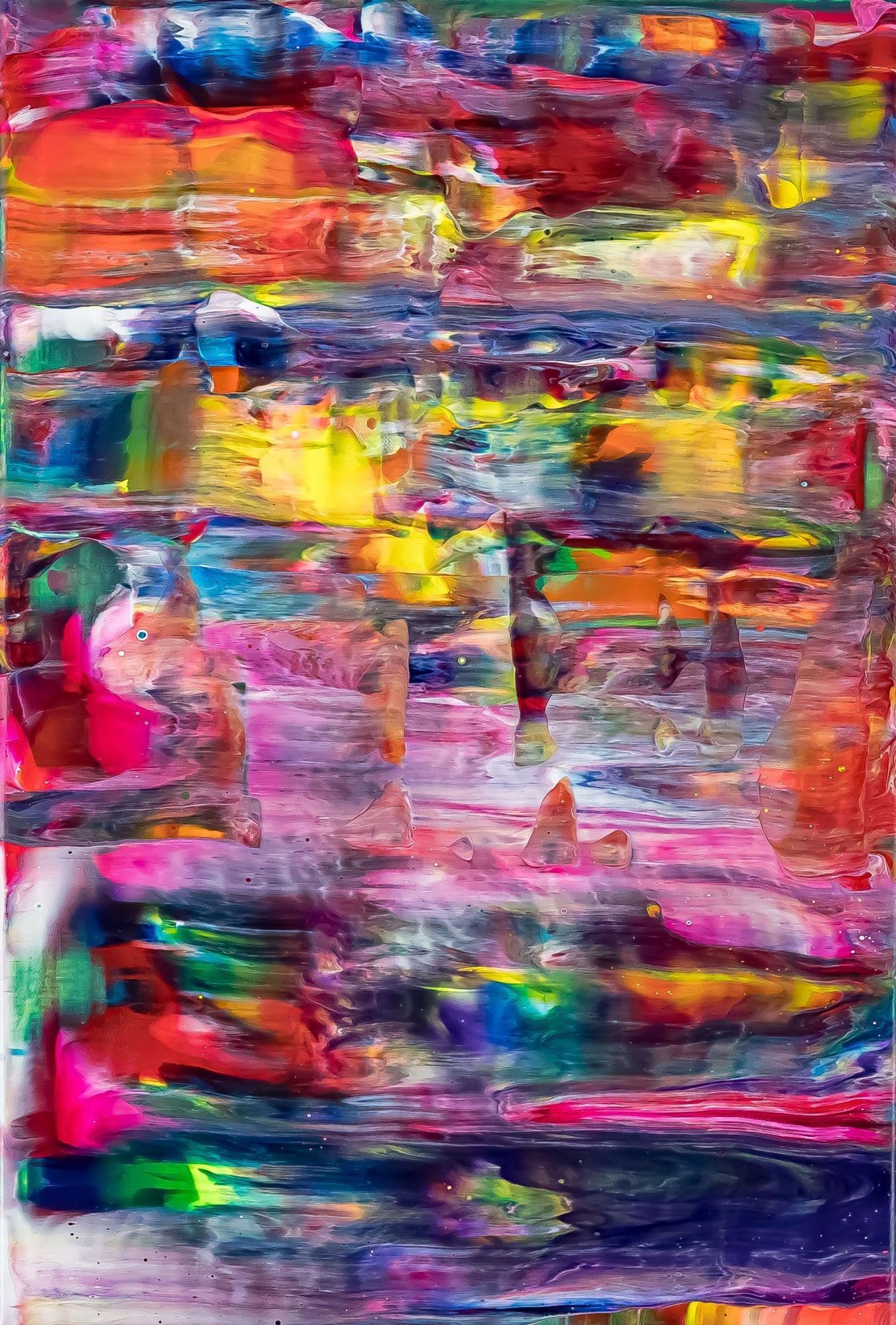 Gemälde Original abstrakt 60x40cm Spachteltechnik Modern Art handgemalt Spachteltechnik bunt blau rosa Unikat