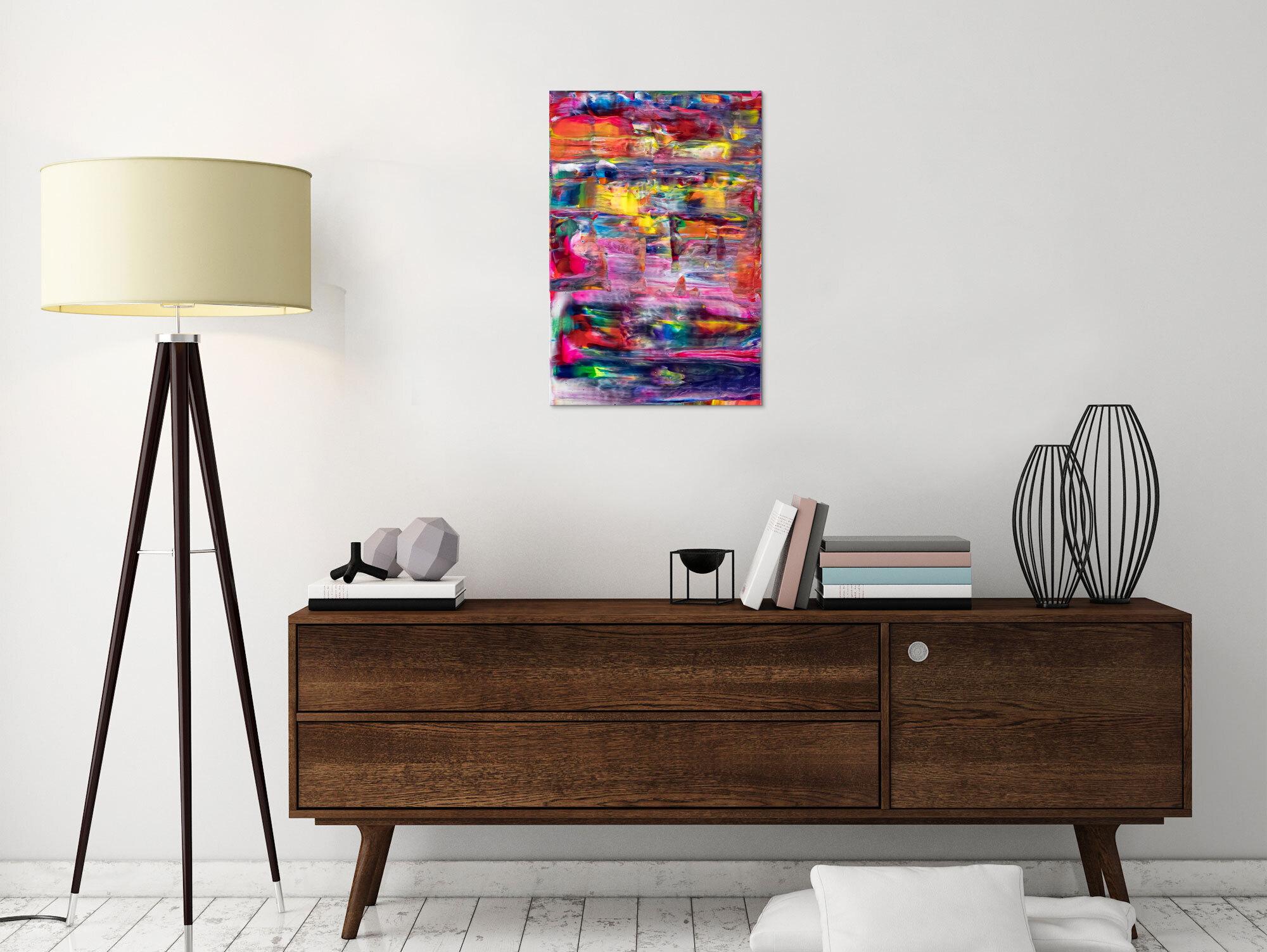 Gemälde Original abstrakt 60x40cm Spachteltechnik Modern Art handgemalt Spachteltechnik bunt blau rosa Unikat