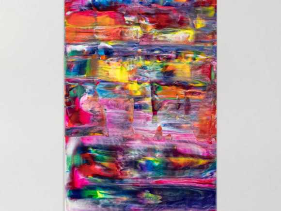 Gemälde Original abstrakt 60x40cm Spachteltechnik Modern Art handgemalt Spachteltechnik bunt blau rosa Unikat