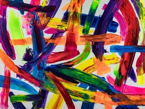 Original Gemälde abstrakt 150x200cm Spachteltechnik Modern Art auf Leinwand Mischtechnik bunt rot orange Unikat