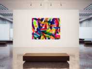 Original Gemälde abstrakt 150x200cm Spachteltechnik Modern Art auf Leinwand Mischtechnik bunt rot orange Unikat