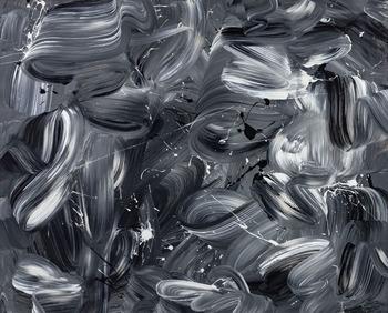 Original Gemälde abstrakt 150x180cm Mischtechnik expressionistisch auf Leinwand  schwarz weiss schwarz anthrazit hochwertig