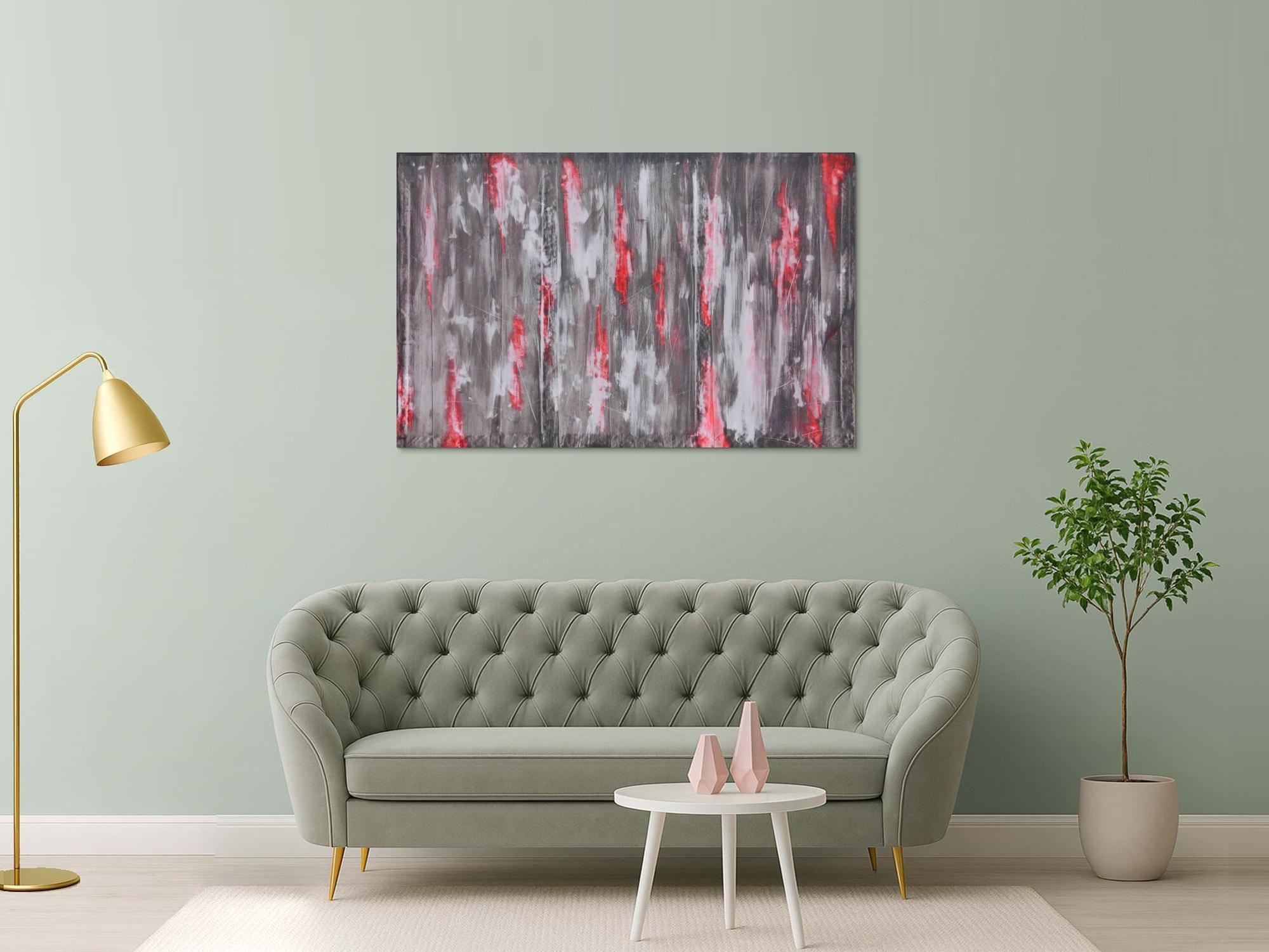 Abstraktes Acrylbild grau modern