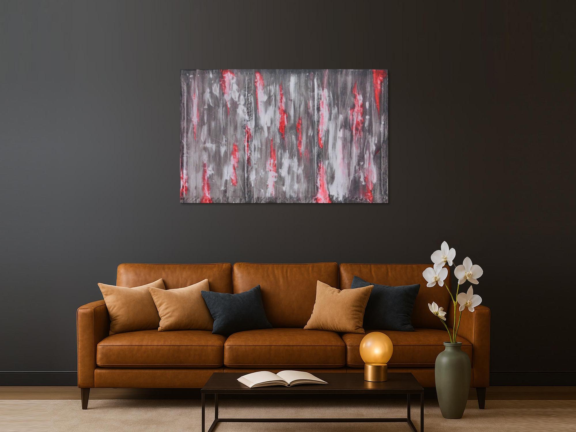 Abstraktes Acrylbild grau modern