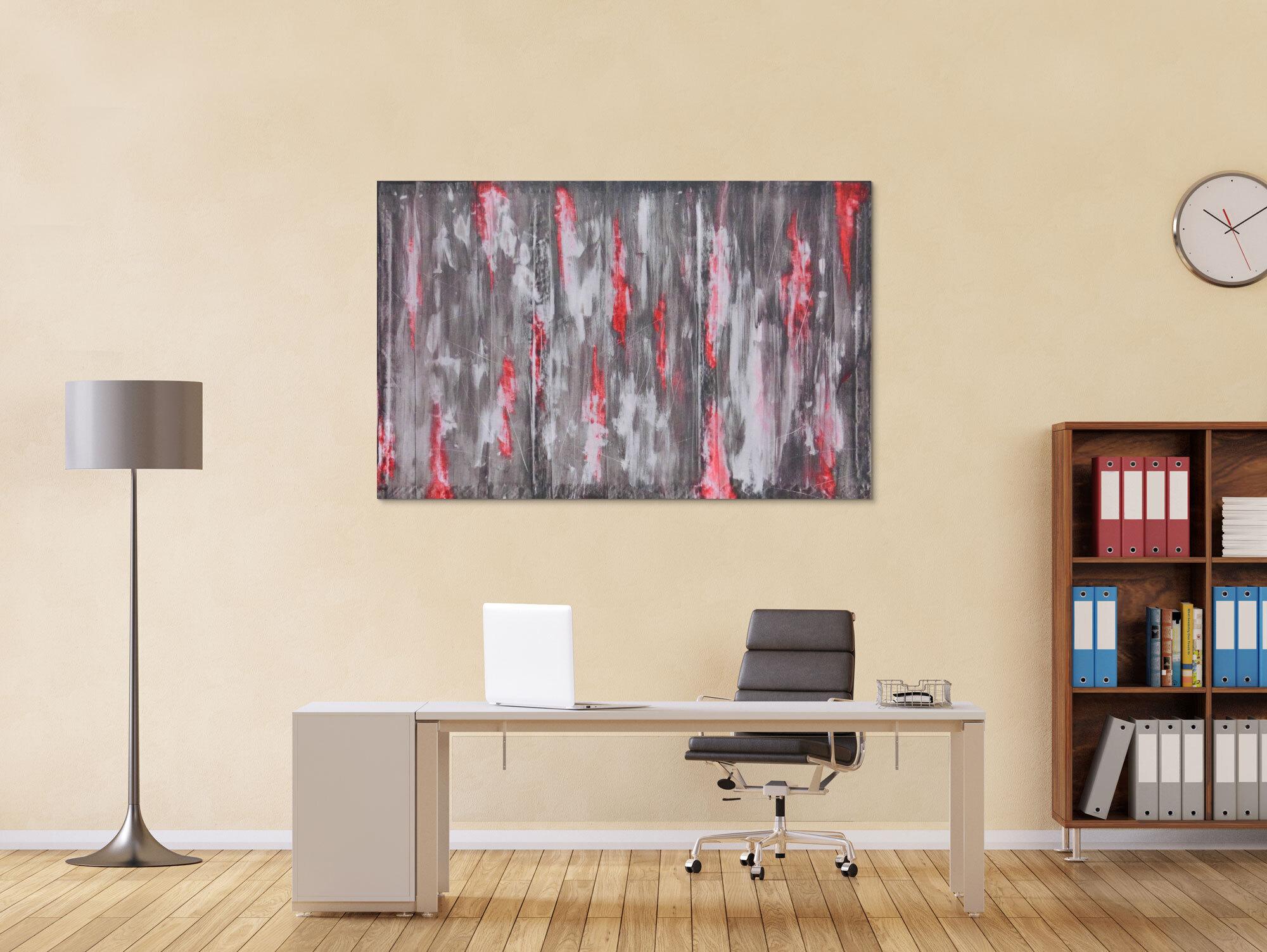 Abstraktes Acrylbild grau modern