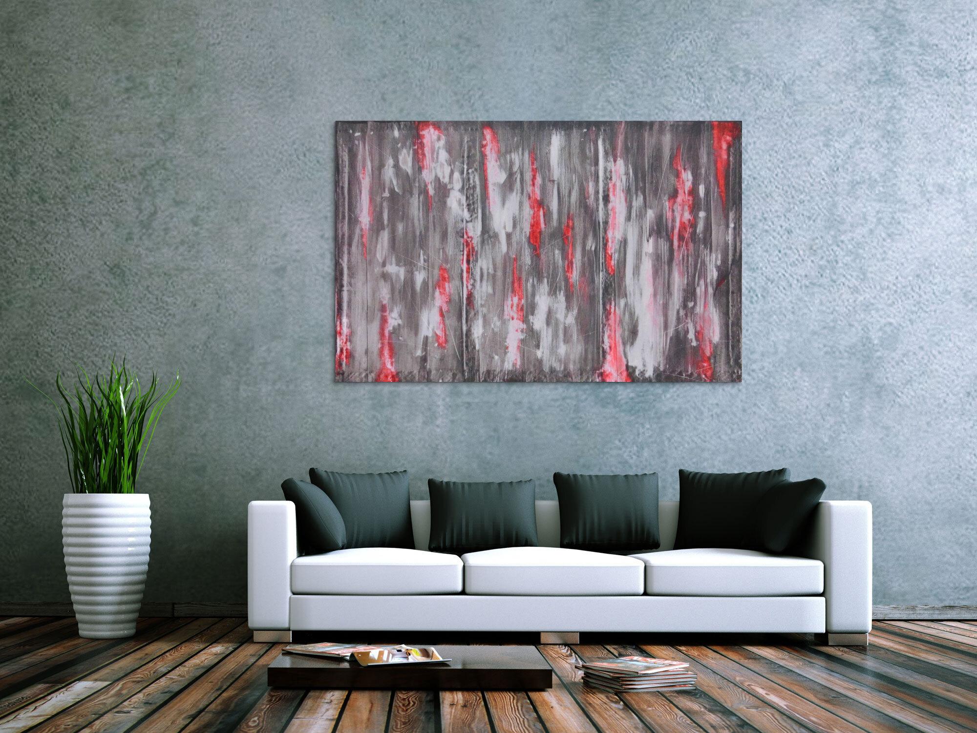 Abstraktes Acrylbild grau modern