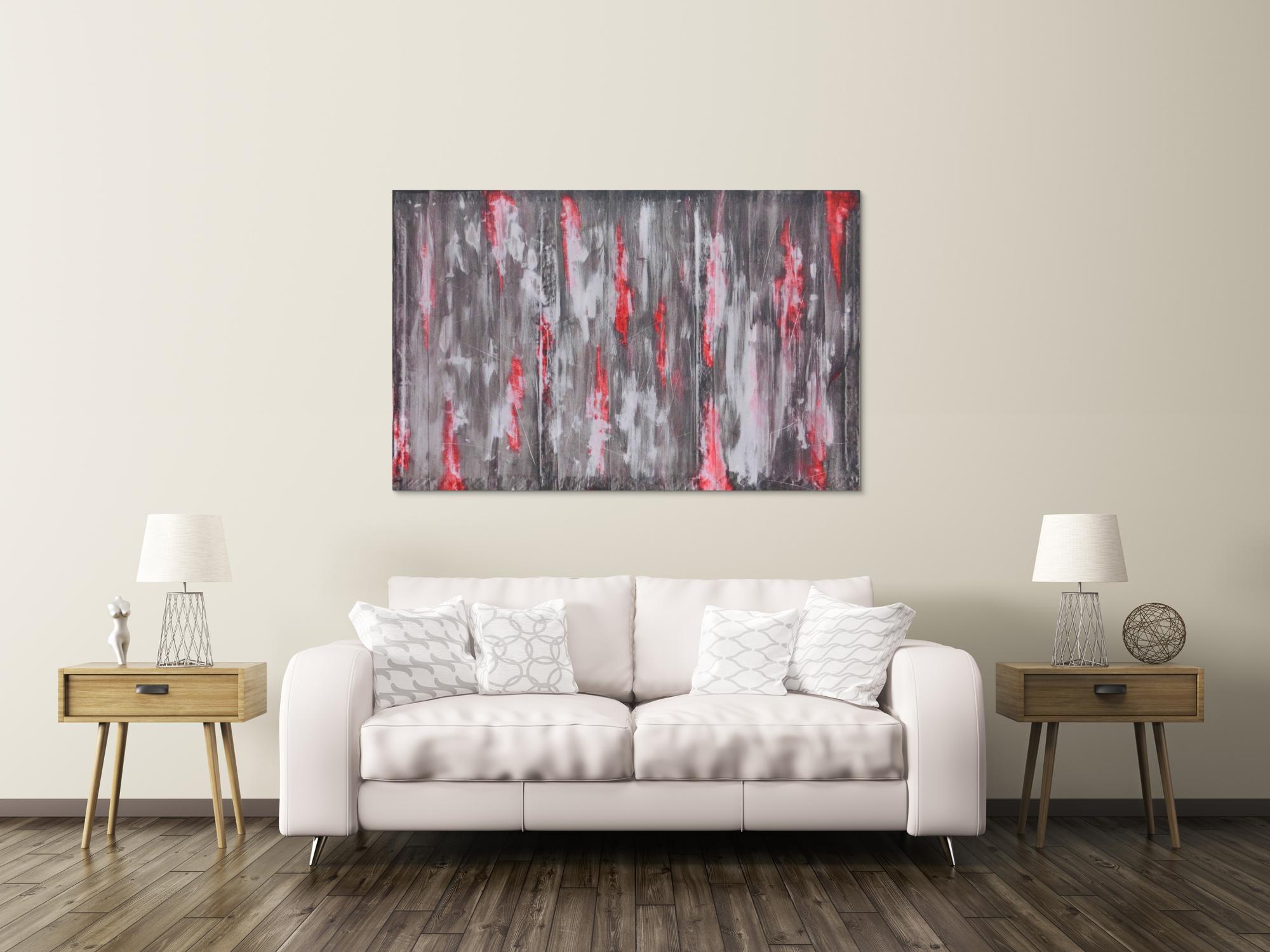 Abstraktes Acrylbild grau modern
