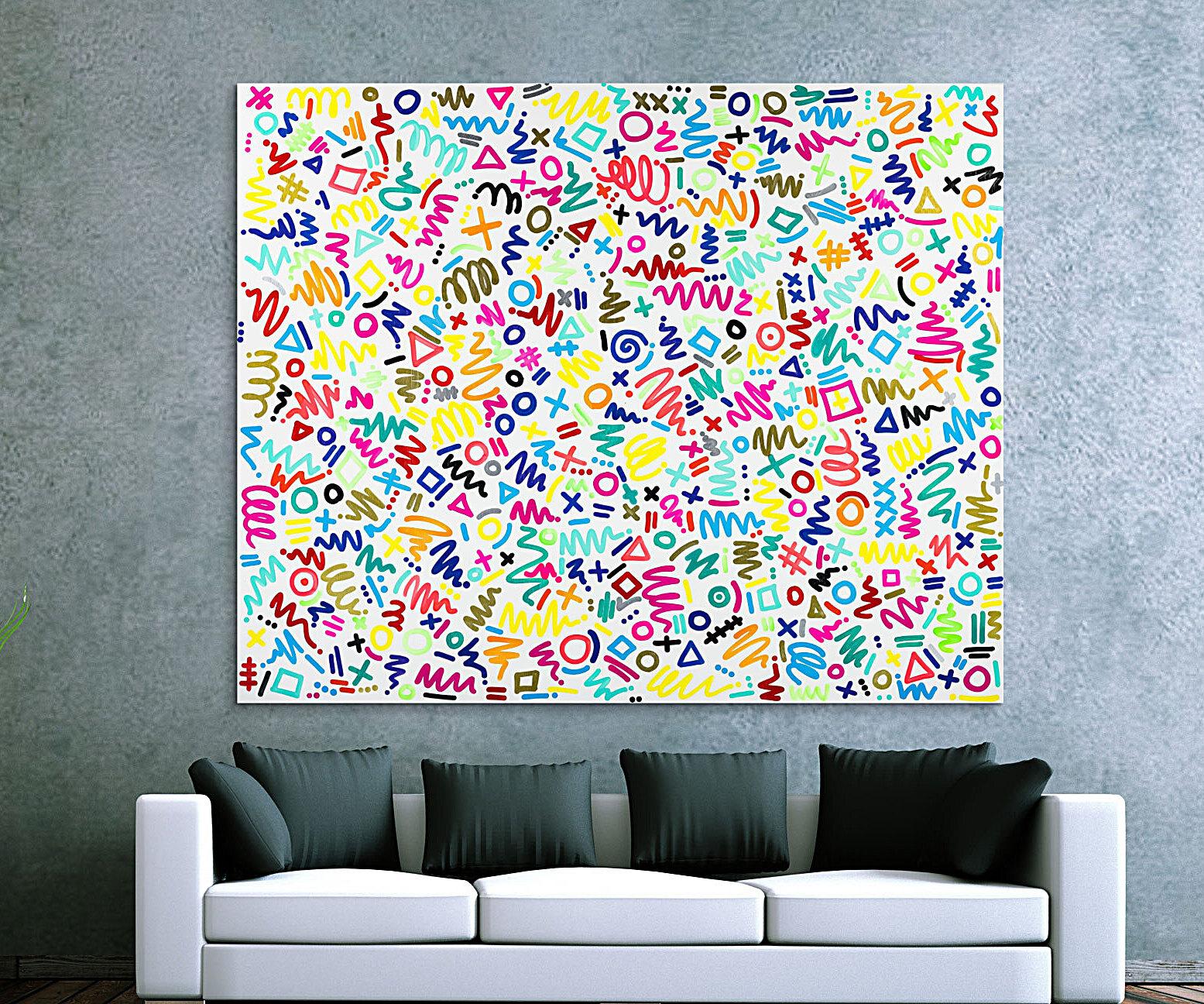 Gemälde Original abstrakt 150x180cm Minimalistisch expressionistisch handgemalt Mischtechnik bunt weiß hellgrün Einzelstück