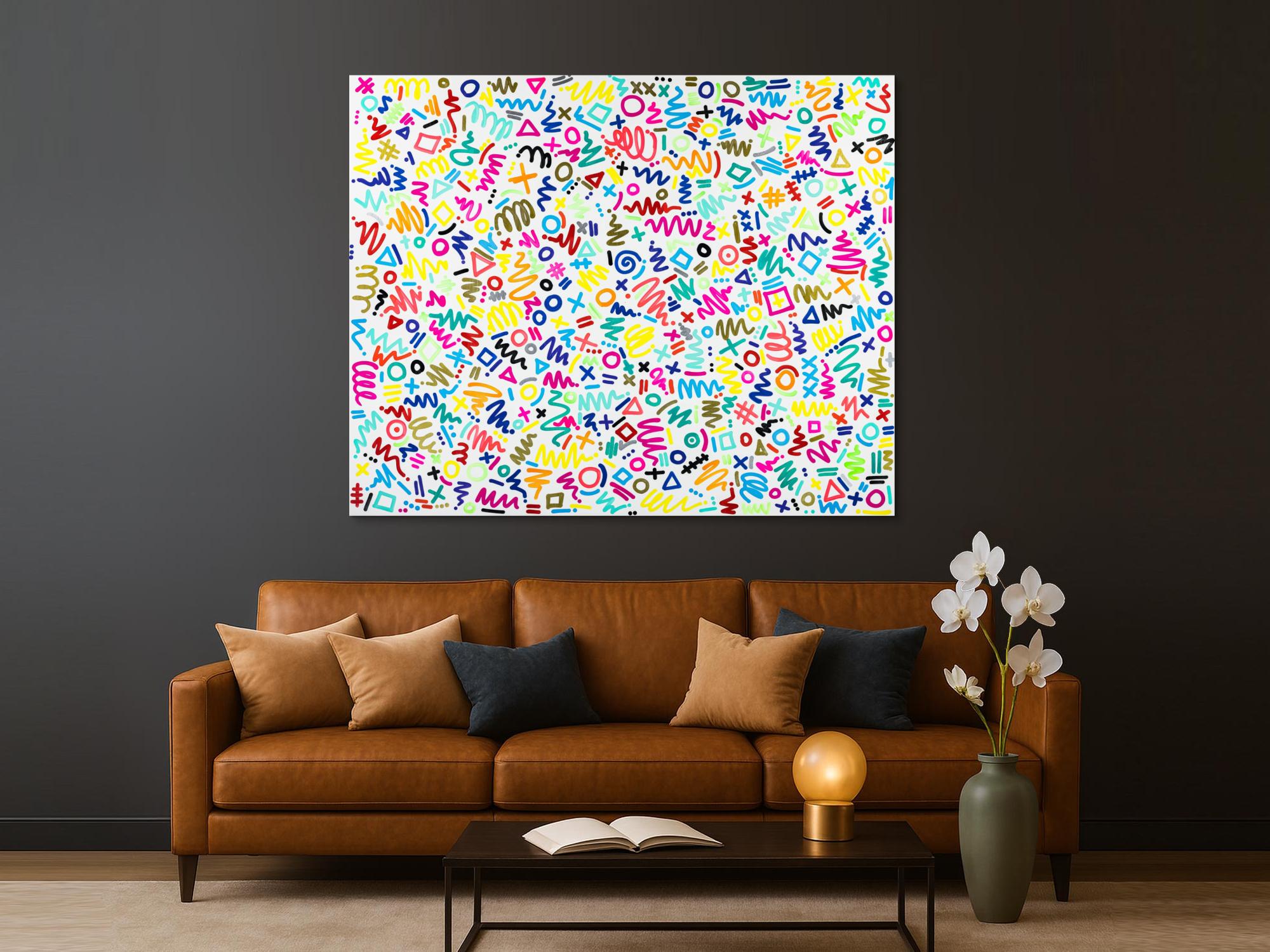 Gemälde Original abstrakt 150x180cm Minimalistisch expressionistisch handgemalt Mischtechnik bunt weiß hellgrün Einzelstück