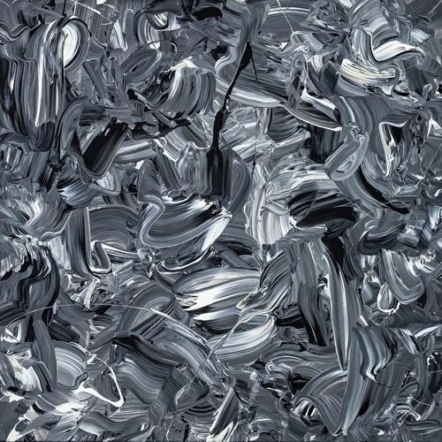 Abstraktes Original Gemälde 80x80cm Minimalistisch expressionistisch handgefertigt Action Painting schwarz weiss schwarz anthrazit hochwertig