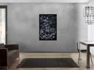 Gemälde Original abstrakt 120x80cm Minimalistisch expressionistisch handgemalt schwarz schwarz weiss anthrazit hochwertig