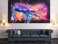 Original Gemälde abstrakt 120x220cm Action Painting zeitgenössisch auf Leinwand Mischtechnik schwarz violett orange einzigartig