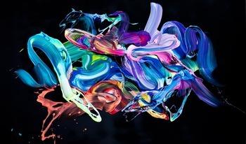 Abstraktes Original Gemälde 130x200cm Action Painting Modern Art auf Leinwand Mischtechnik schwarz bunt blau Einzelstück