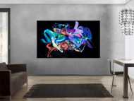 Abstraktes Original Gemälde 130x200cm Action Painting Modern Art auf Leinwand Mischtechnik schwarz bunt blau Einzelstück