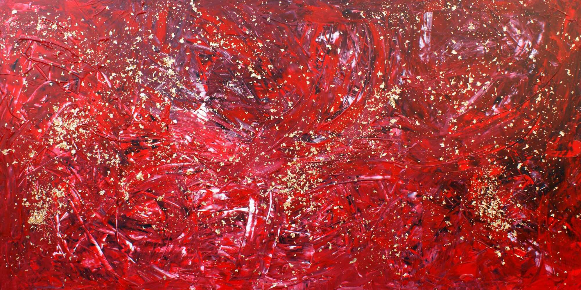 Modernes Acrylbild abstrakt mit Gold