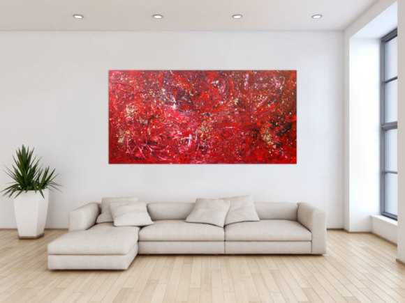 Modernes Acrylbild abstrakt mit Gold