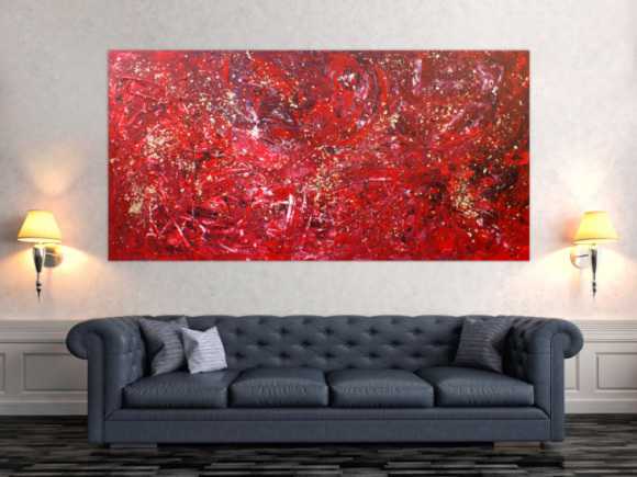 Modernes Acrylbild abstrakt mit Gold