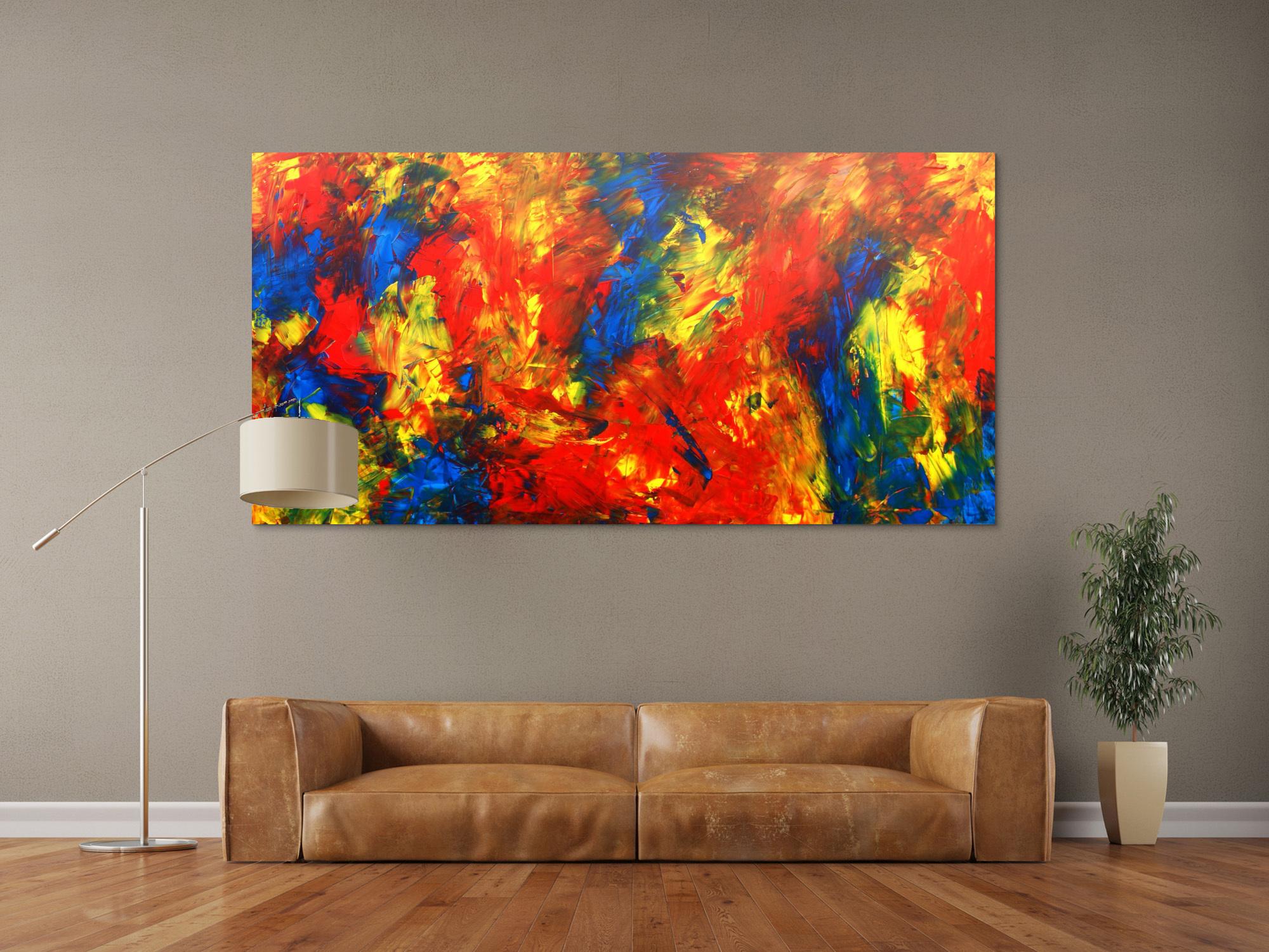 Abstraktes Gemälde modernes Acrylbild bunt groß