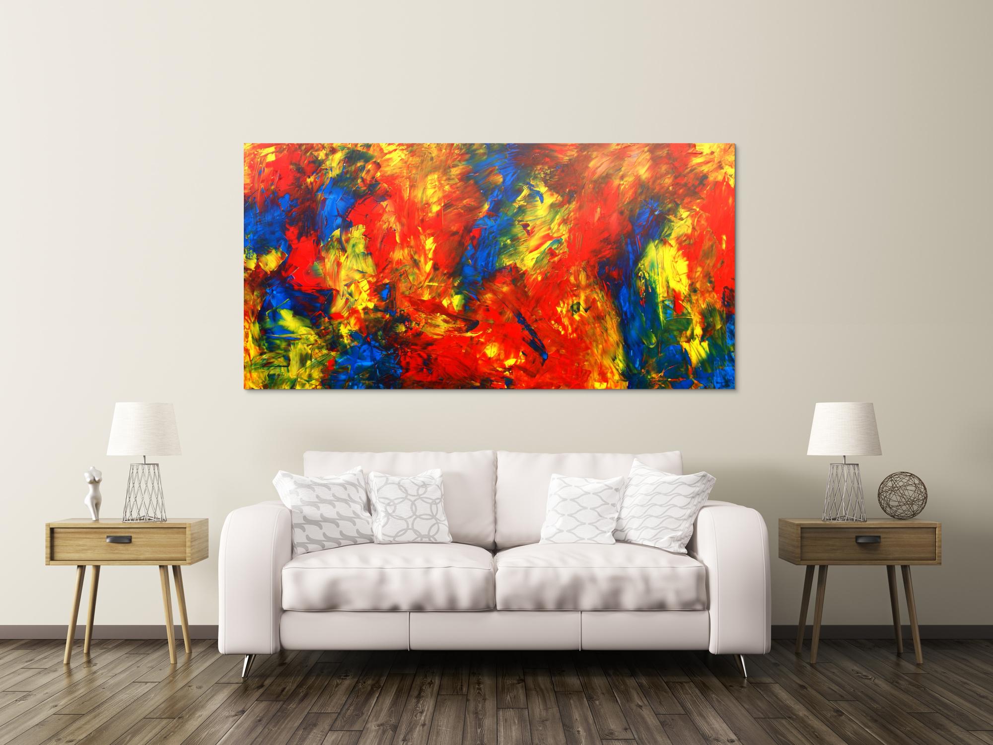 Abstraktes Gemälde modernes Acrylbild bunt groß