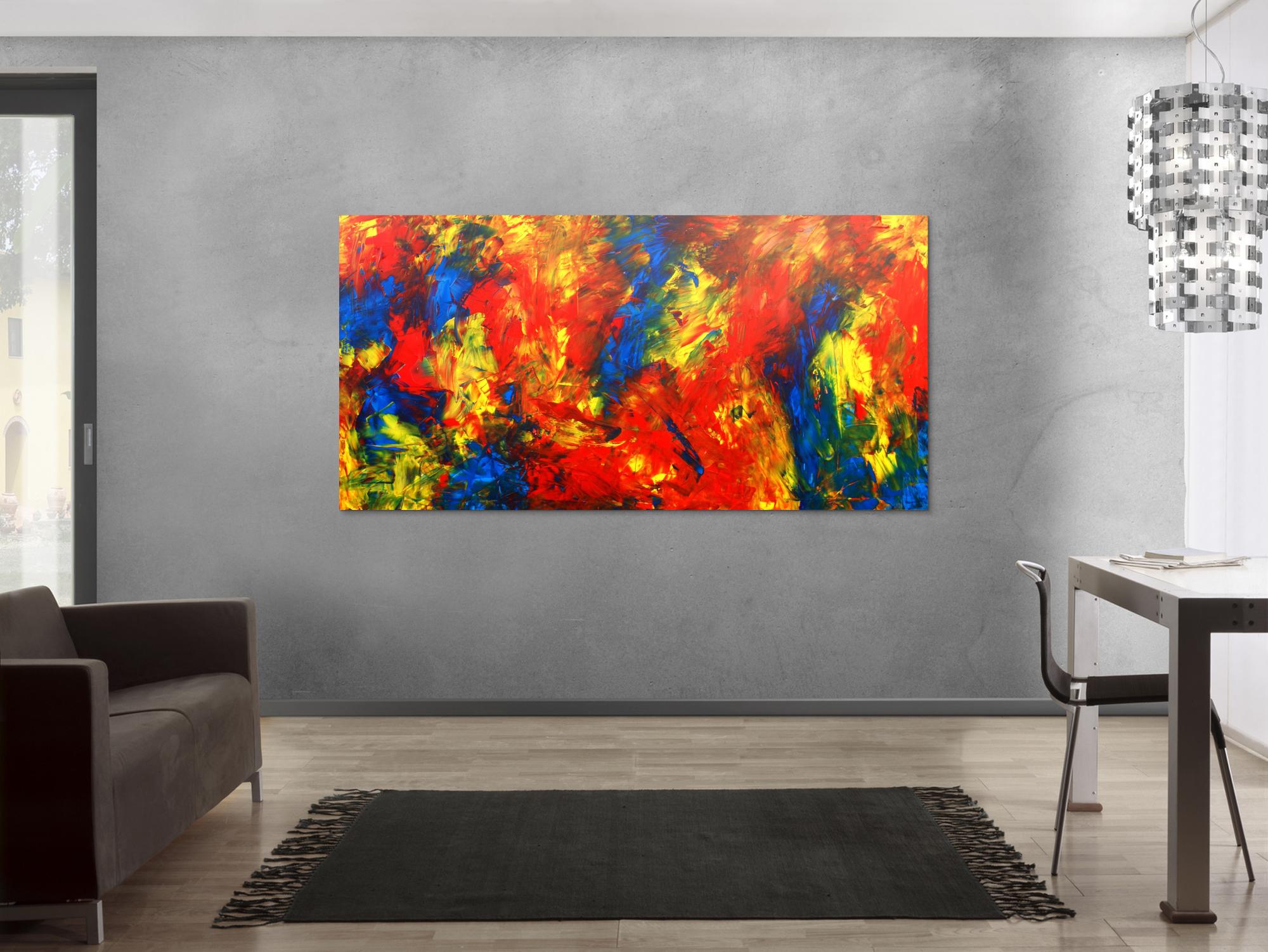 Abstraktes Gemälde modernes Acrylbild bunt groß