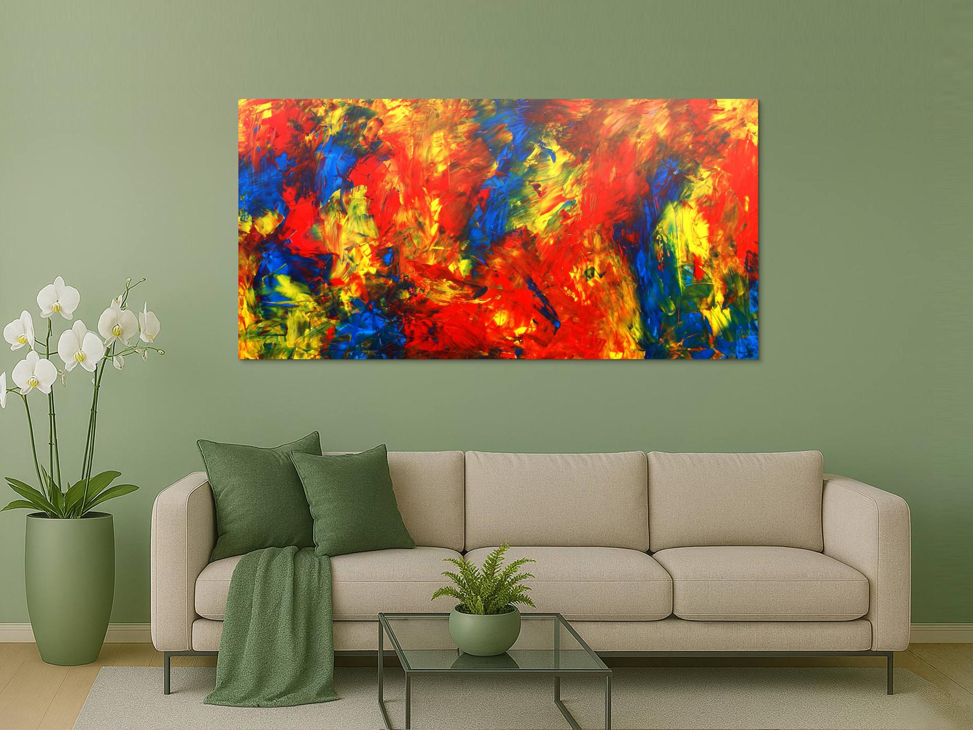 Abstraktes Gemälde modernes Acrylbild bunt groß