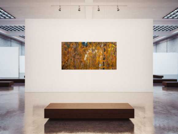 Gemälde Original abstrakt 100x200cm Aus echtem Rost expressionistisch handgemalt Mischtechnik braun orange einzigartig