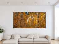 Gemälde Original abstrakt 100x200cm Aus echtem Rost expressionistisch handgemalt Mischtechnik braun orange einzigartig