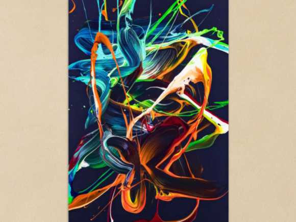 Gemälde Original abstrakt 90x60cm Action Painting expressionistisch handgemalt Splash Art violett orange türkis einzigartig