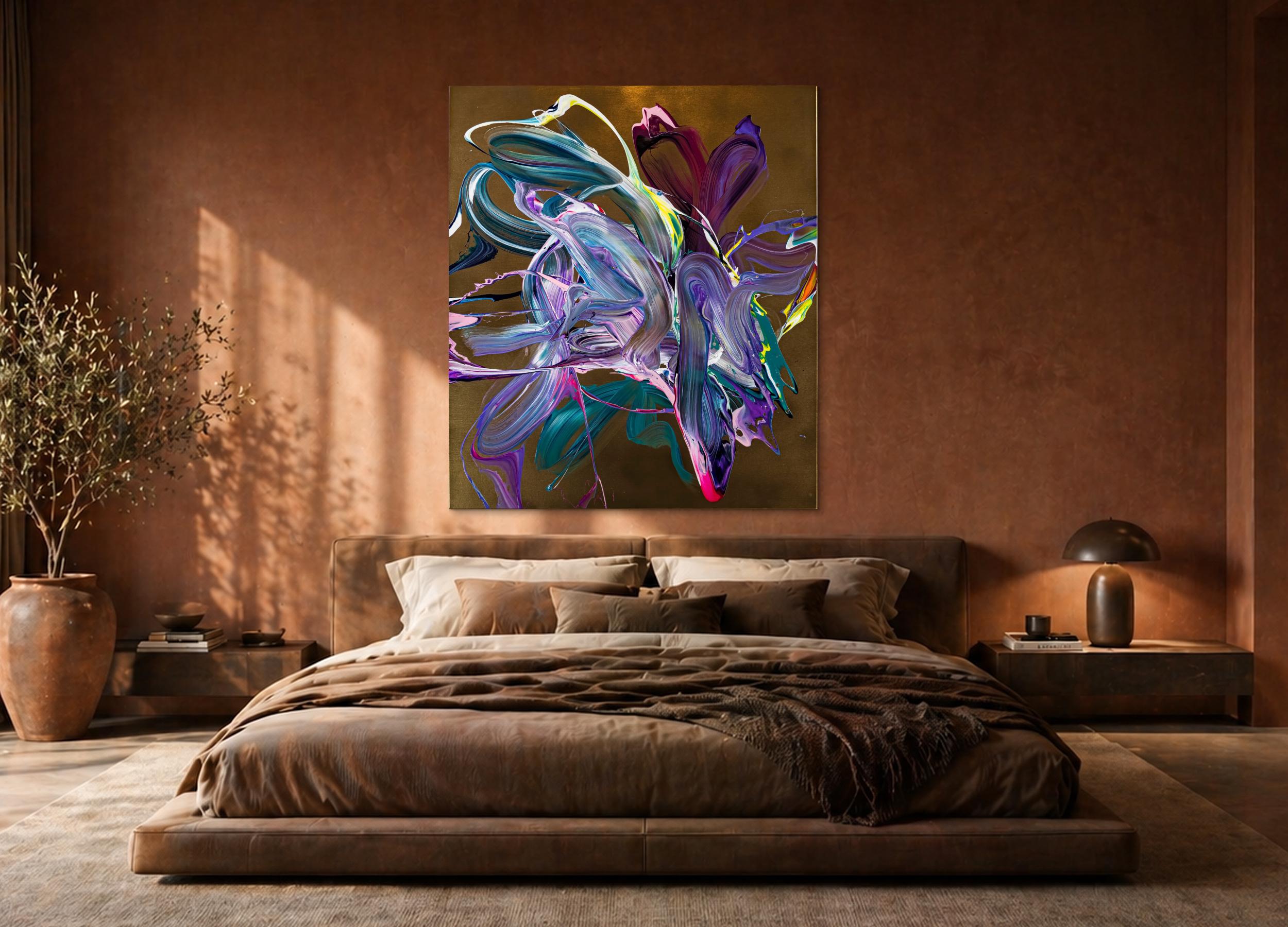 Schlafzimmer – Abstraktes Gemälde im Raum