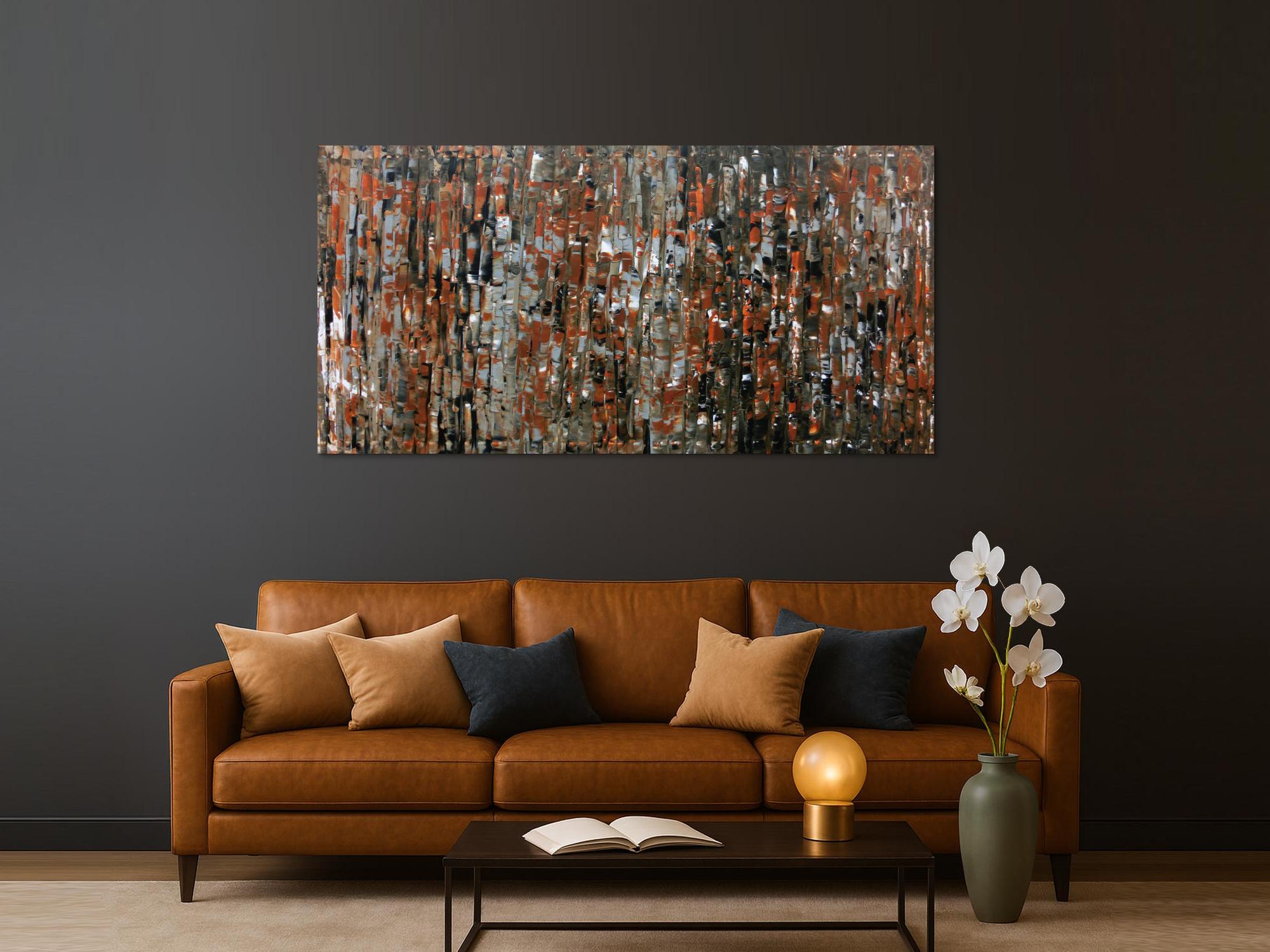 Abstraktes Gemälde aus Acryl modern in braun