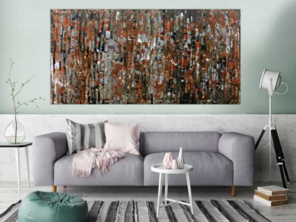 Abstraktes Gemälde aus Acryl modern in braun