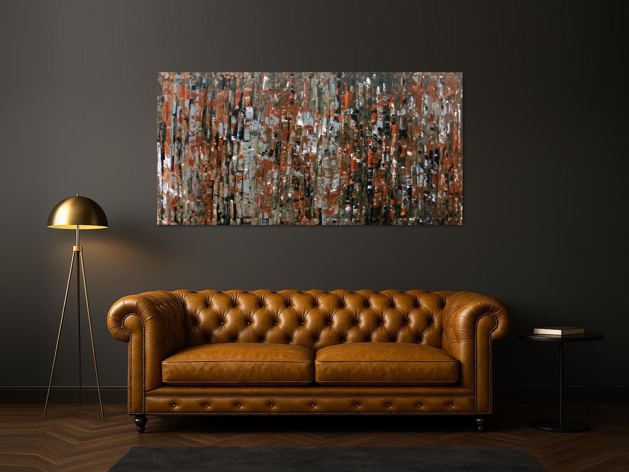 Abstraktes Gemälde aus Acryl modern in braun