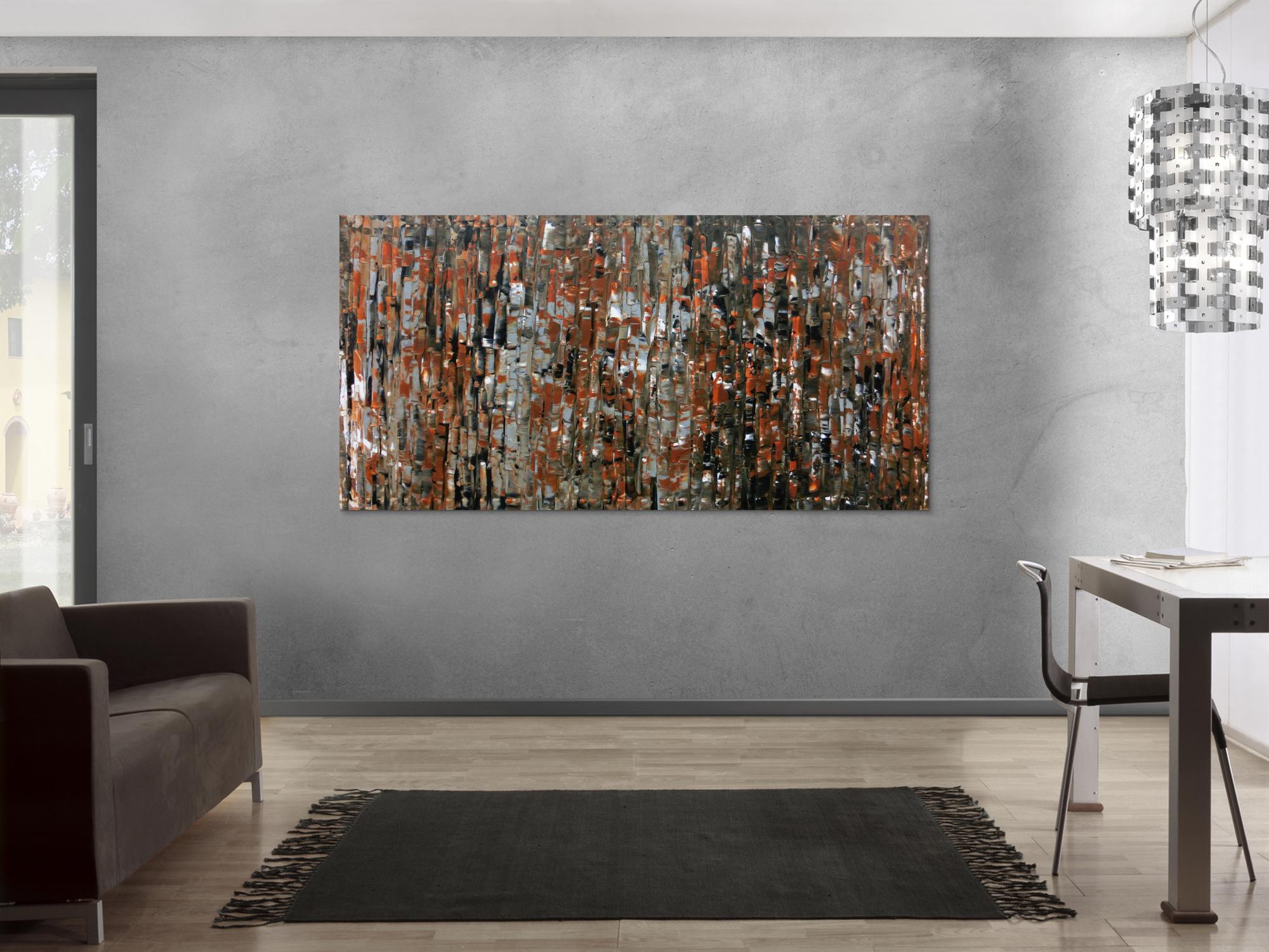 Abstraktes Gemälde aus Acryl modern in braun