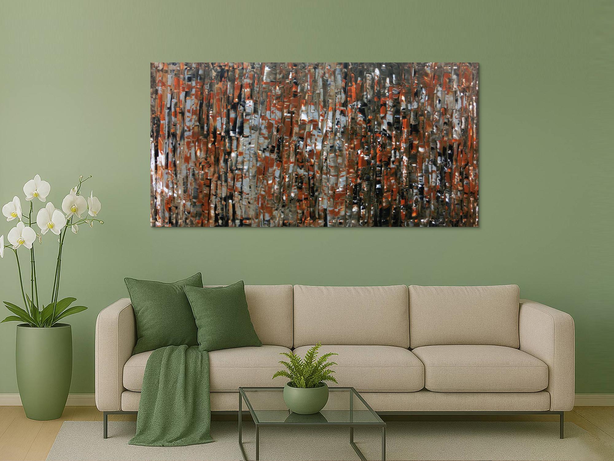 Abstraktes Gemälde aus Acryl modern in braun