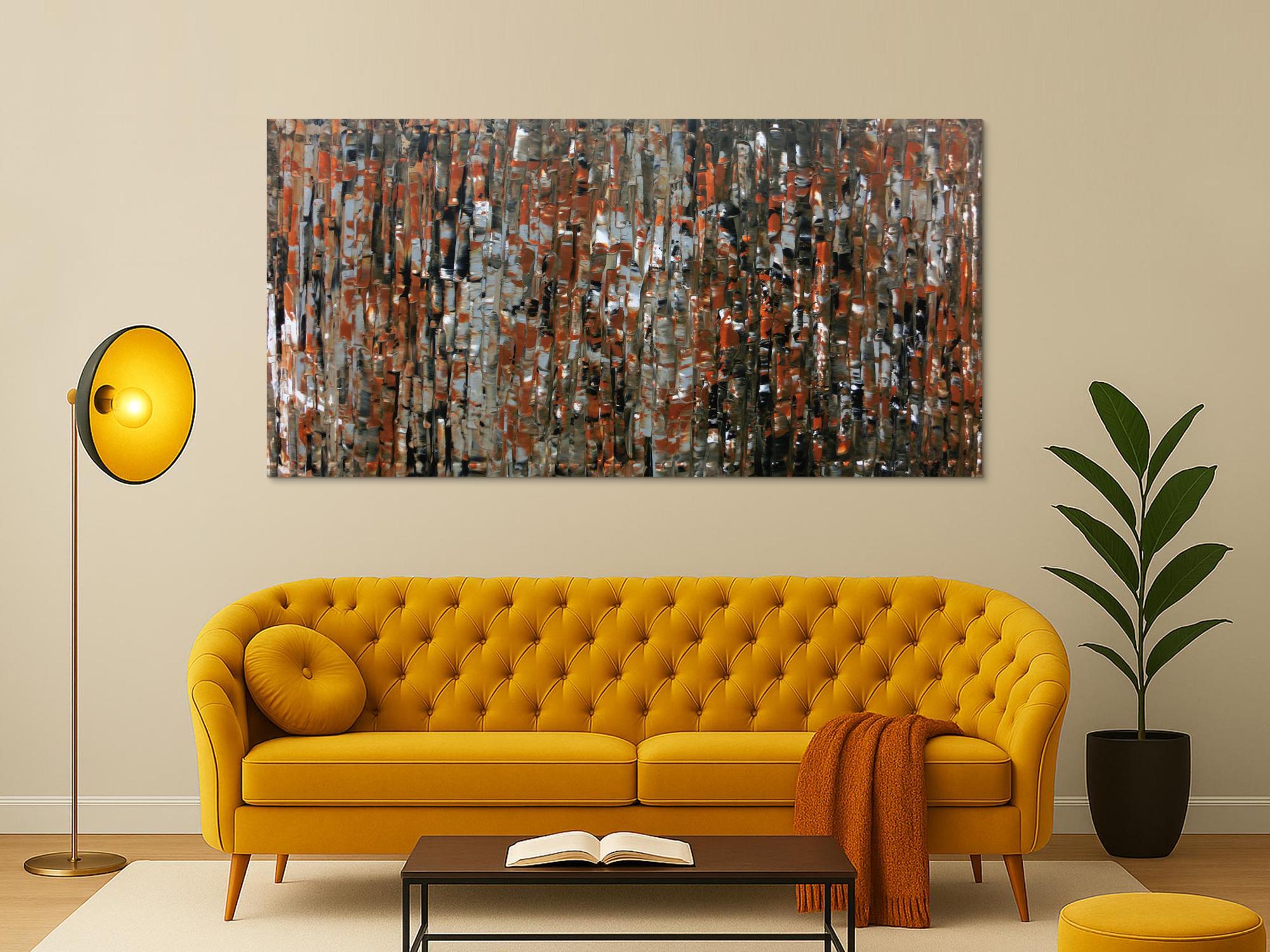 Abstraktes Gemälde aus Acryl modern in braun