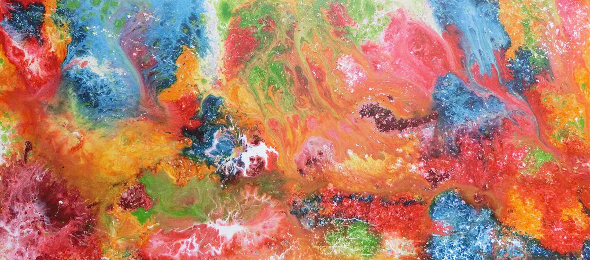 Abstraktes Acrylbild bunt und modern