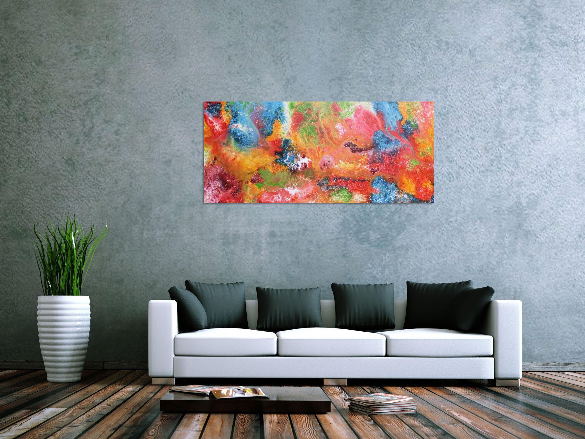 Abstraktes Acrylbild bunt und modern