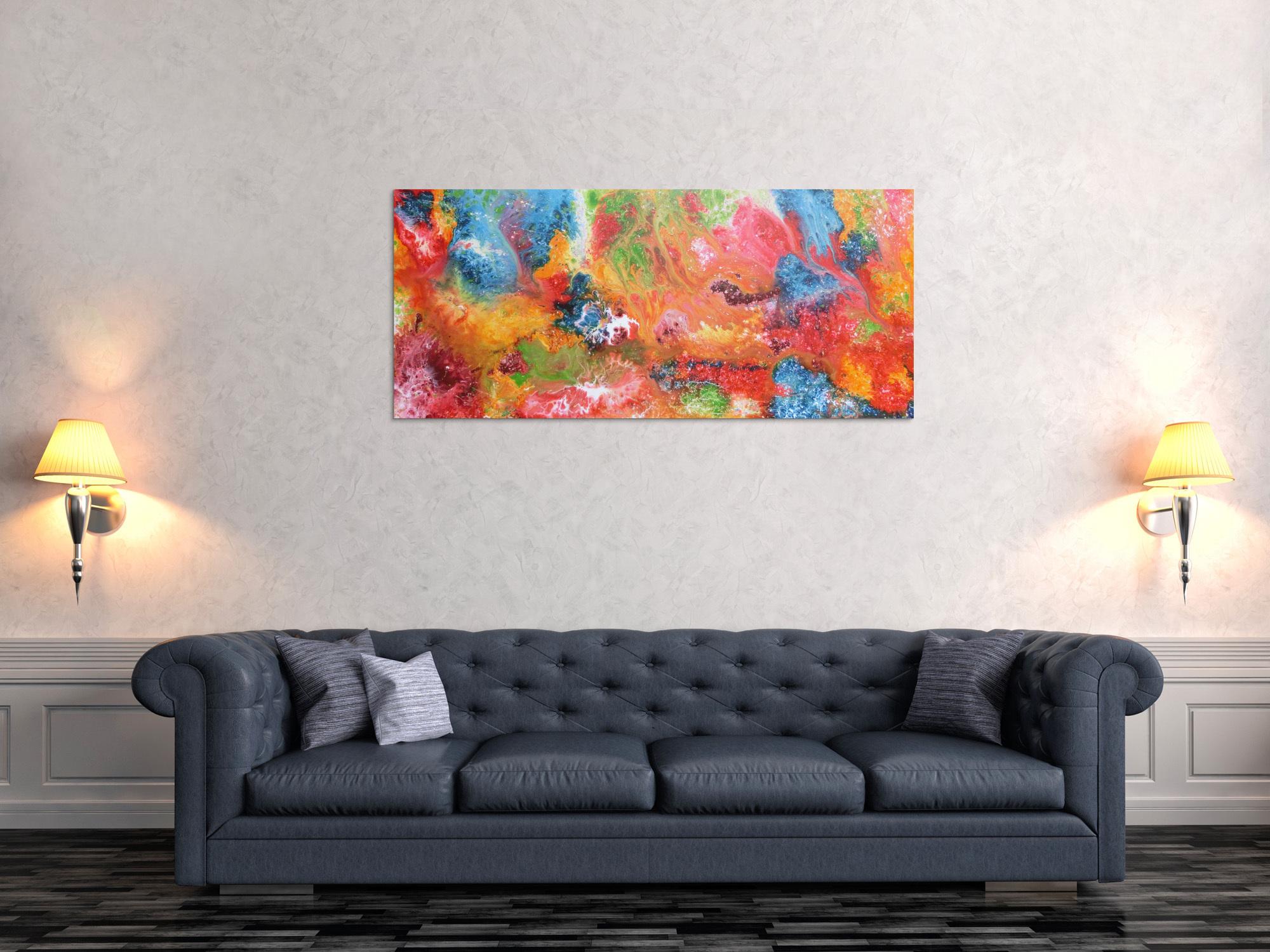 Abstraktes Acrylbild bunt und modern