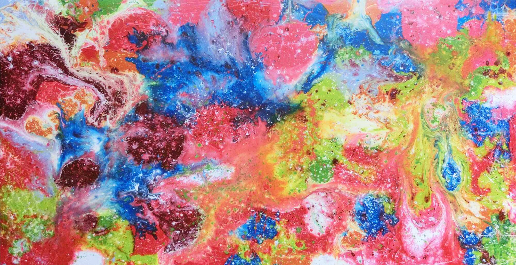 Abstraktes Gemälde aus Acryl - bunt und modern