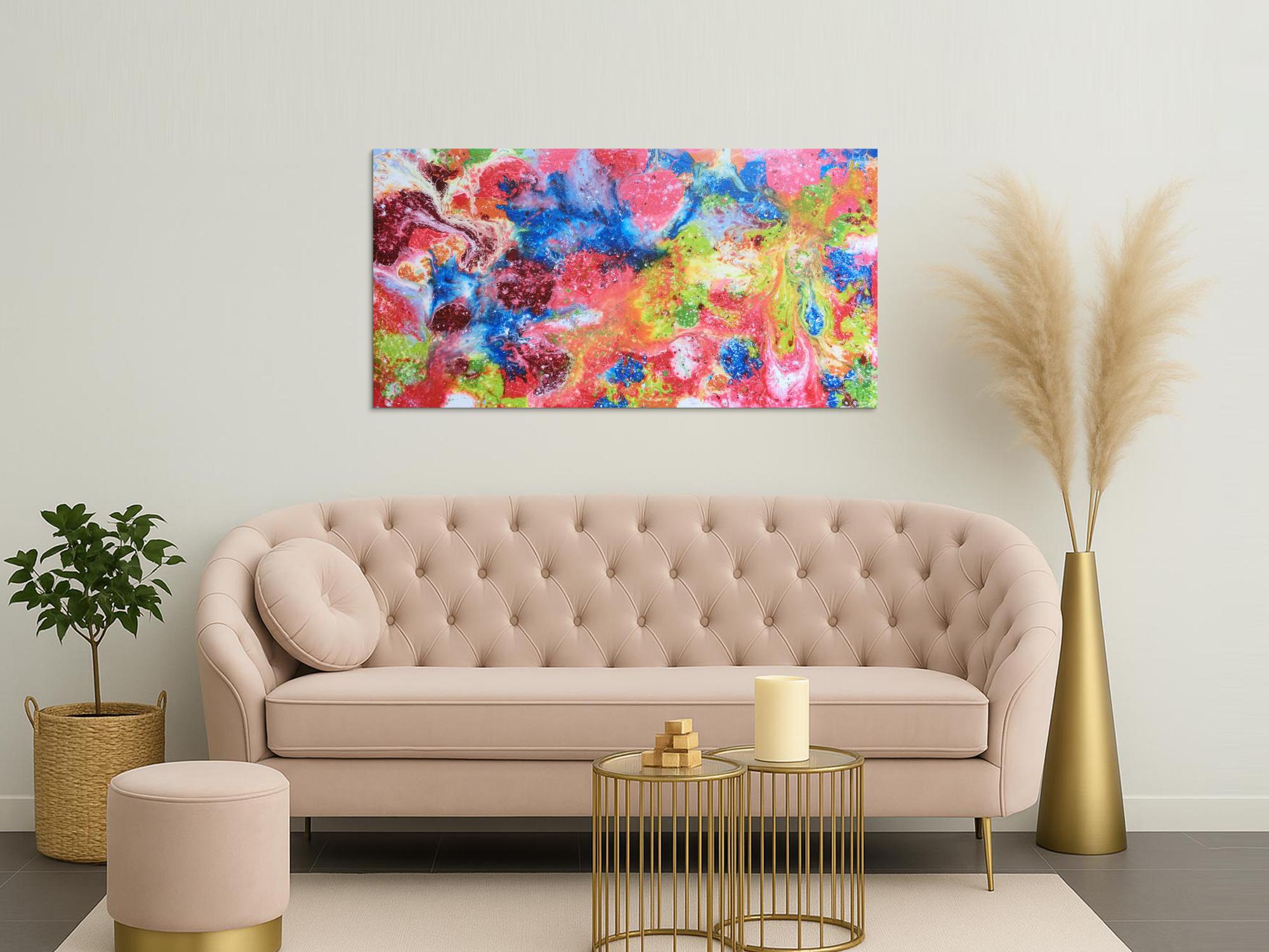 Abstraktes Gemälde aus Acryl - bunt und modern