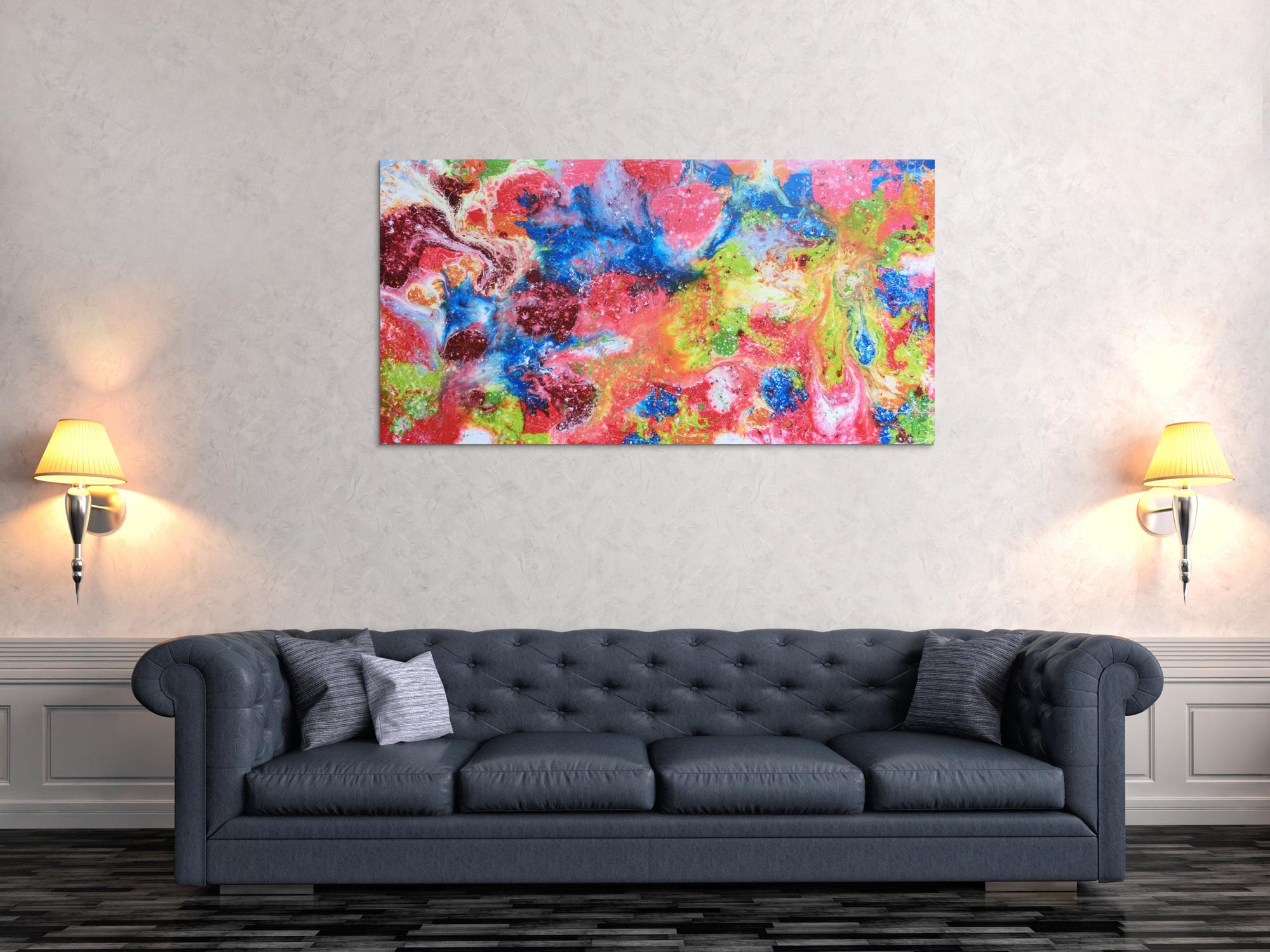 Abstraktes Gemälde aus Acryl - bunt und modern