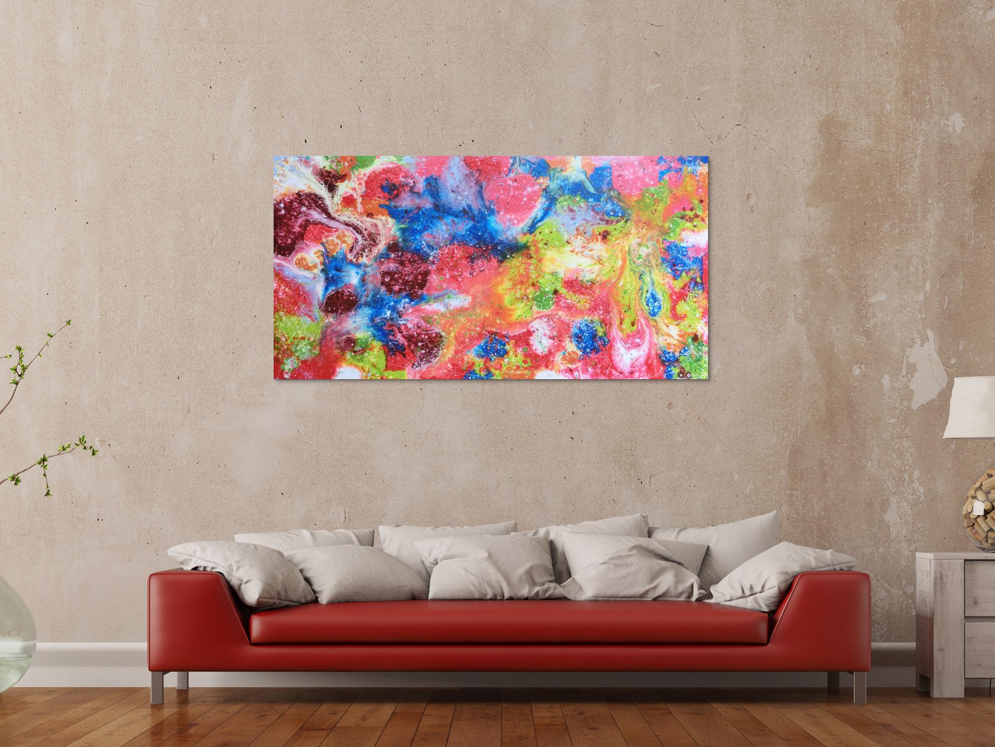 Abstraktes Gemälde aus Acryl - bunt und modern