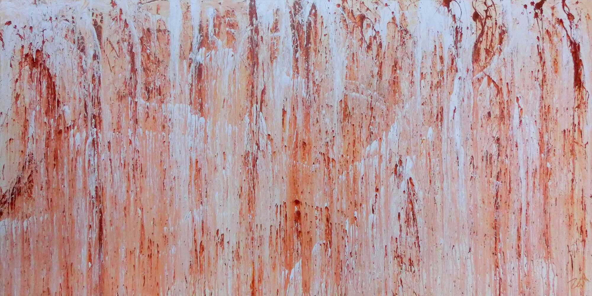 Abstraktes Acrylbils beige weiß braun modern groß