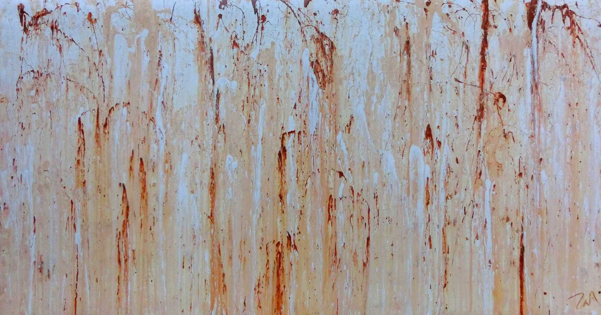 Modernes Gemälde abstrakt in beige weiß und braun